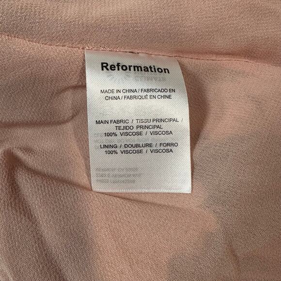 REFORMATION Nadira Tie Strap Midi Dress Floral Sweetheart Smocked Maxi Pink - Picture 14 of 16